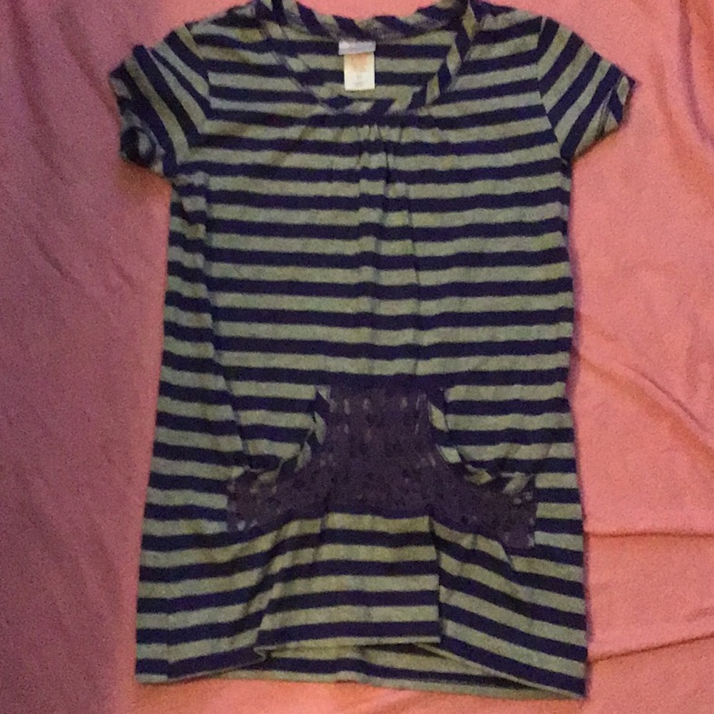 Gray and purple stripped shirt